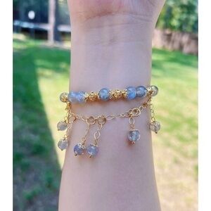 - Natural  blue fire labradorite( June Birthstone )  Bracelet